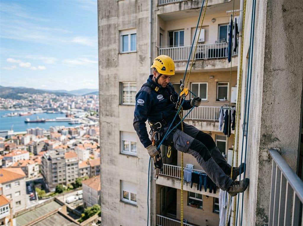 Equipo especializado en trabajos verticales y de altura en Vigo